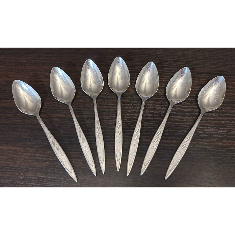 Oneida LTG Royal Harvest Teaspoons Set of 7 William Rogers Premier Stainless Vtg